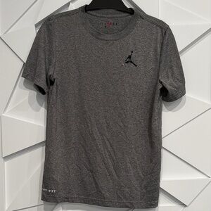 Jordan Gray Short Sleeve Tee with Black Jumpman